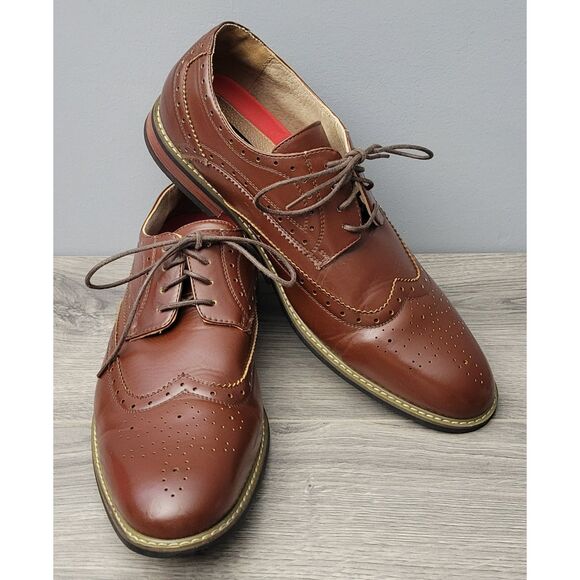 Bruno Marc New York Prince 03 Sophisticated Wingtip DK Brown Dress Shoes Mens 13 - Picture 1 of 13